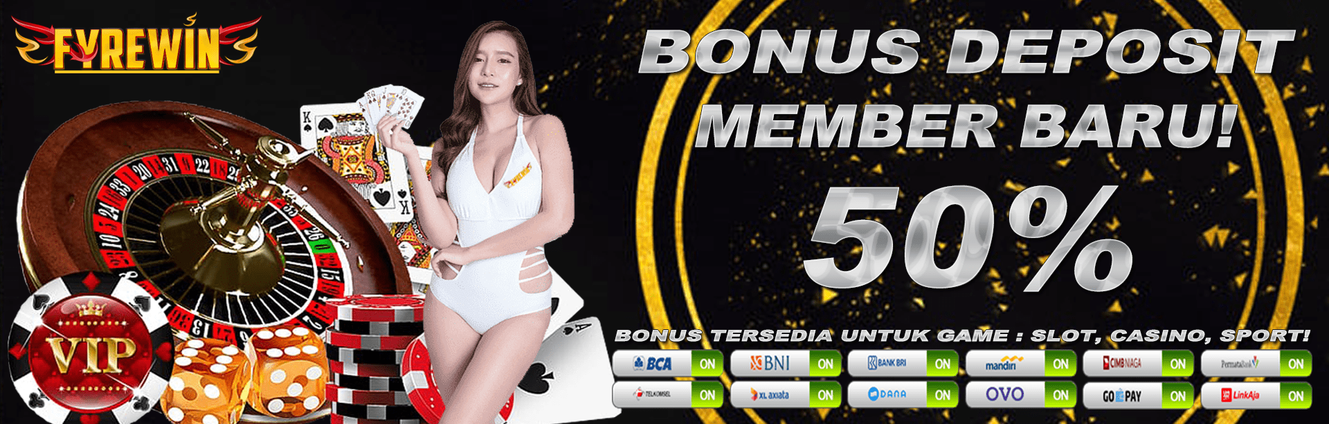 Bonus member baru 50%